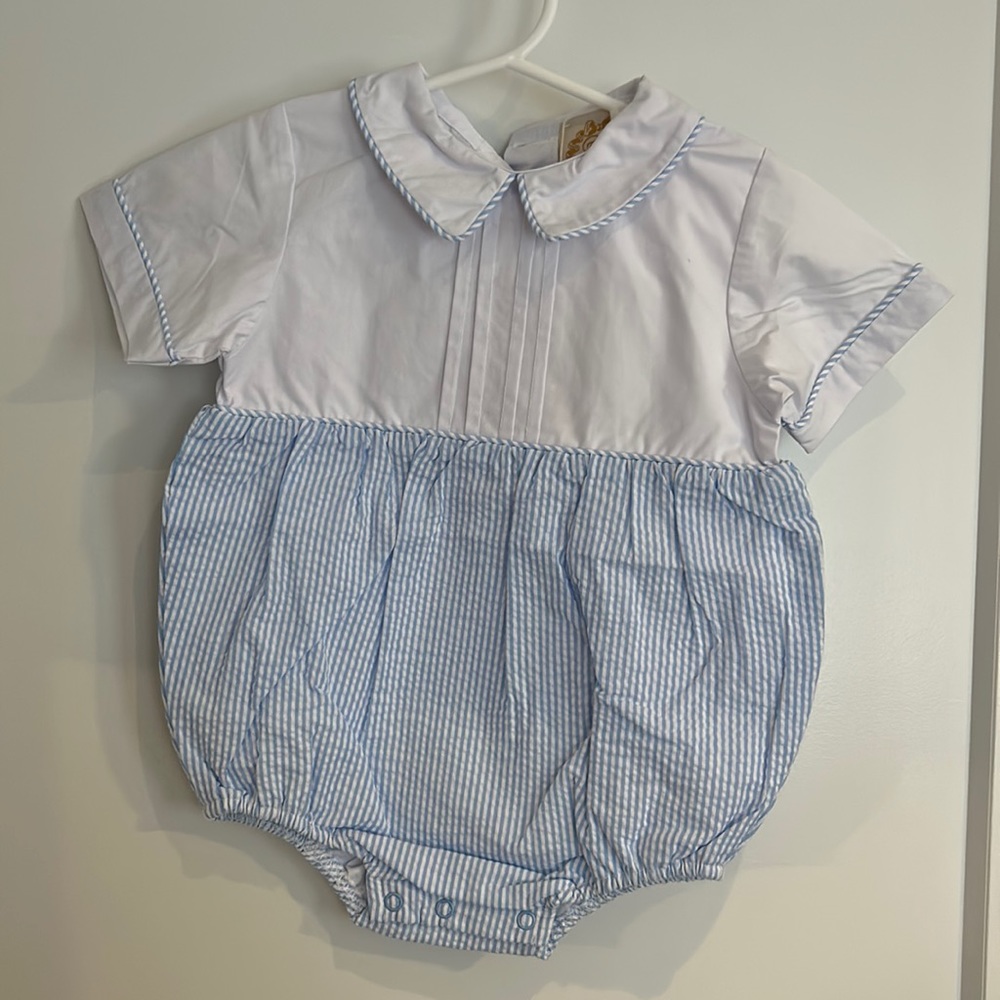 The Beaufort Bonnet Blue seersucker bubble